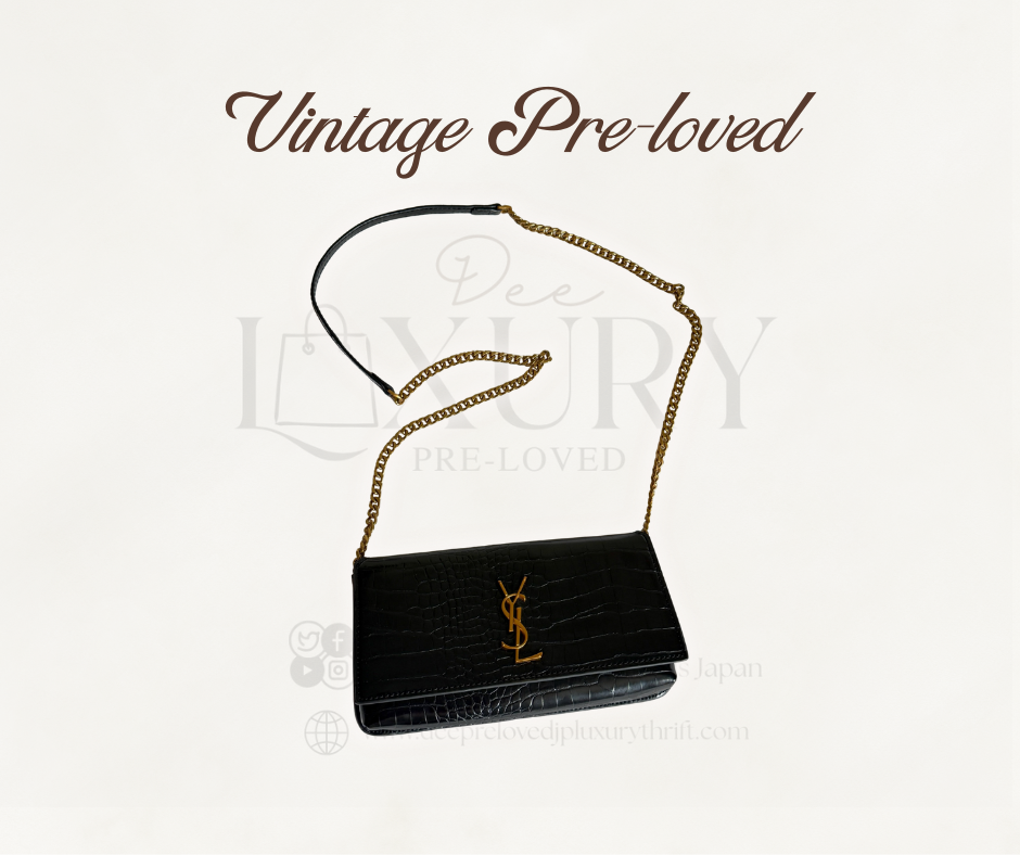 YSL Cassandre Mini Croc-Effect Leather Phone Pouch