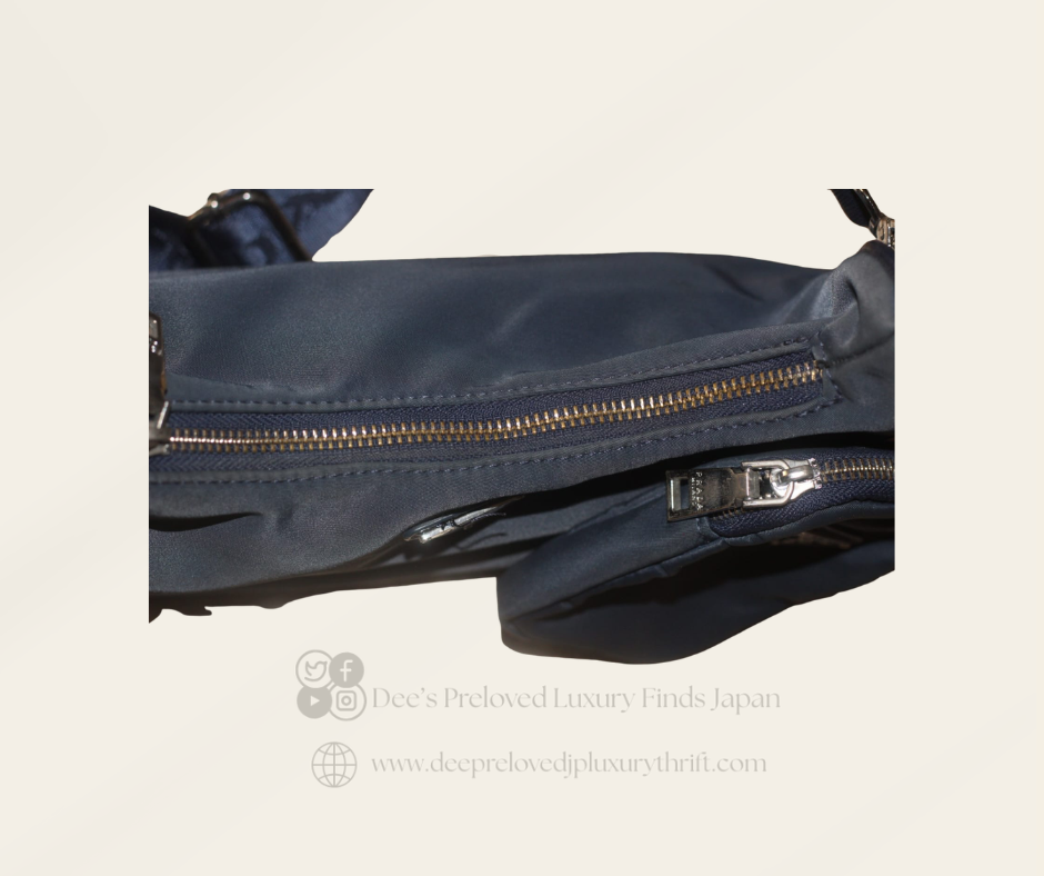 Prada Re-Edition 2005 Re-Nylon Bag — Navy Blue with Detachable Pouch