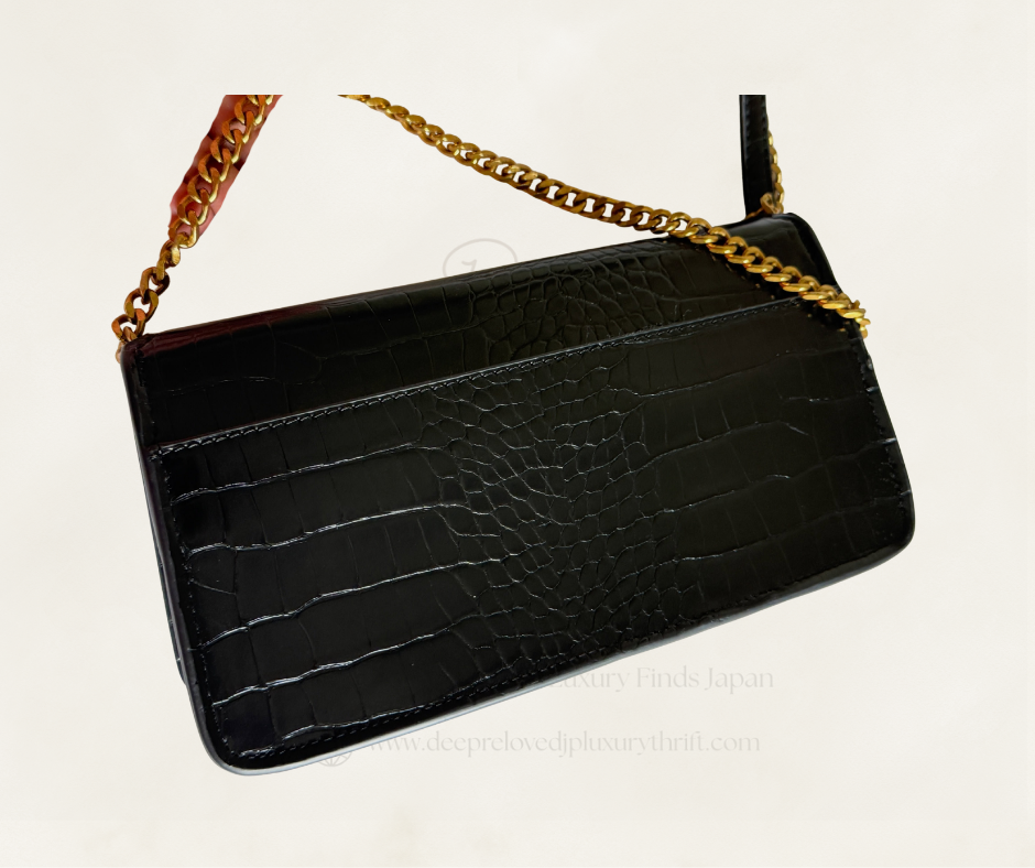 YSL Cassandre Mini Croc-Effect Leather Phone Pouch