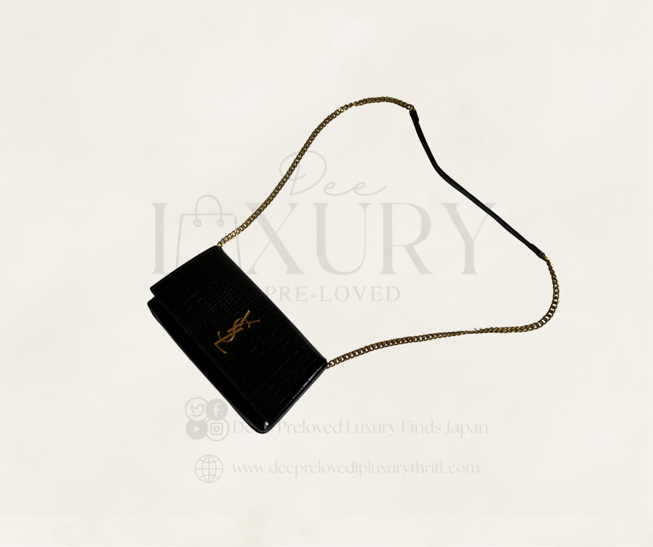 YSL Cassandre Mini Croc-Effect Leather Phone Pouch