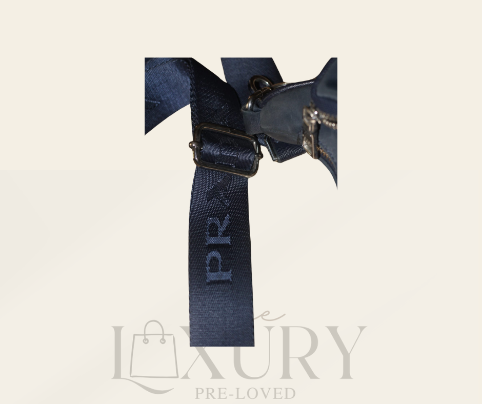 Prada Re-Edition 2005 Re-Nylon Bag — Navy Blue with Detachable Pouch