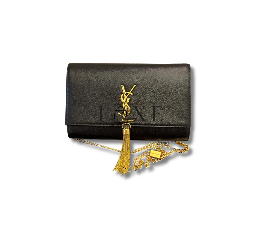 Saint Laurent Kate Tassel Bag — front view with YSL plaque and tassel