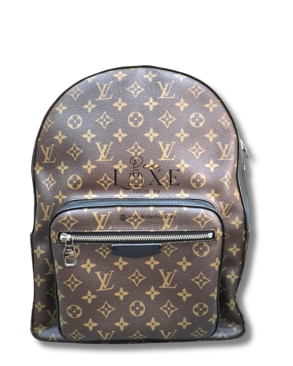 LV Josh Backpack Macassar - front view with zip pocket