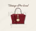 Michael Kors Tina Medium Studded Satchel Crossbody Bag – Red (Pre-loved)