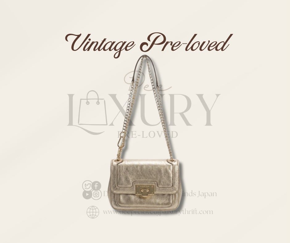 Michael Kors Sloan Shoulder Flap Bag — Pale Gold Metallic Leather