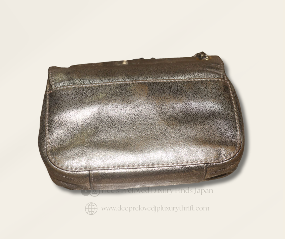 Michael Kors Sloan Shoulder Flap Bag — Pale Gold Metallic Leather