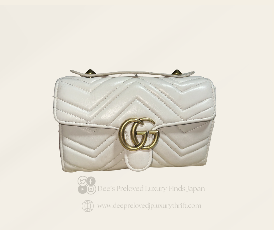 Gucci GG Marmont Mini Shoulder Bag — White | Vintage Pre-Loved