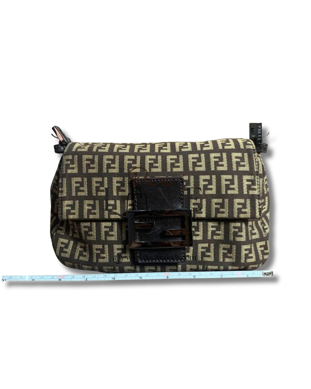 Fendi Vintage Zucchino Baguette Bag Dark Brown