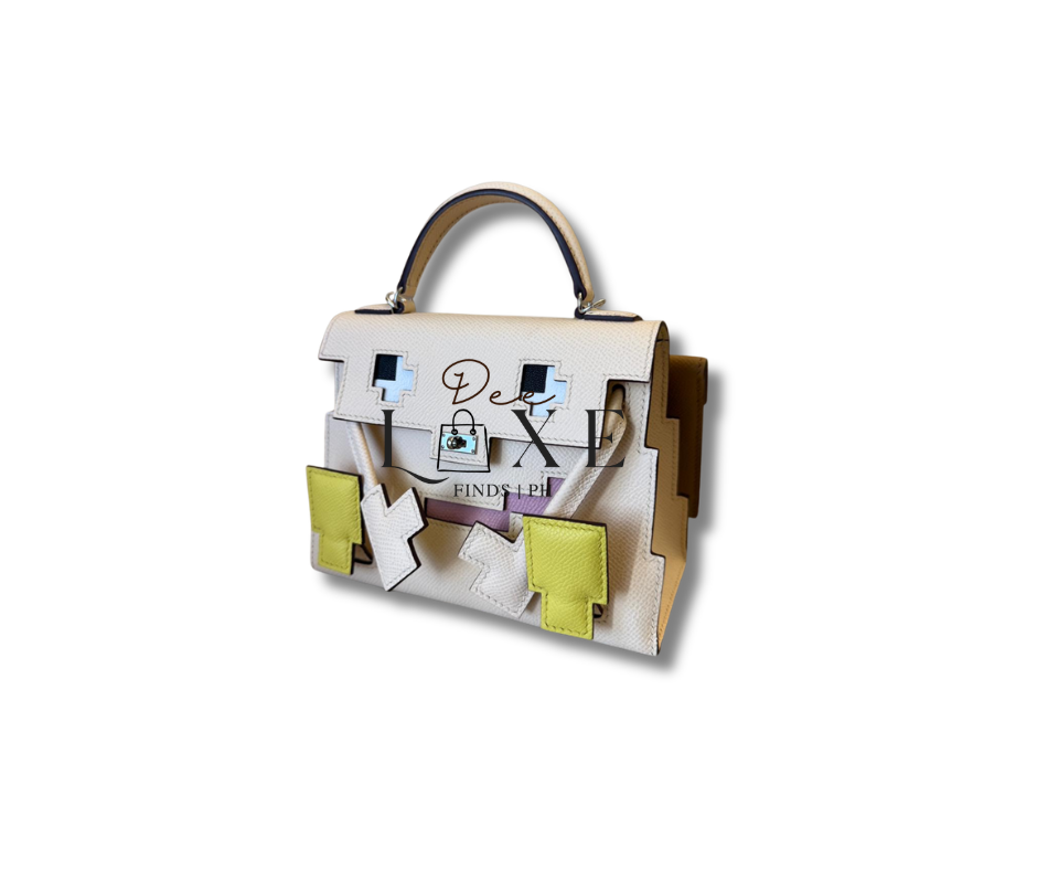 Hermès Kelly Doll Picto Nata — front view with Picto appliqués