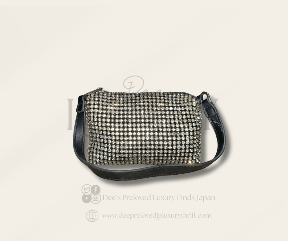 Alexander Wang Medium Wangloc Clutch Bag — Black Crystal | Vintage Pre-Loved