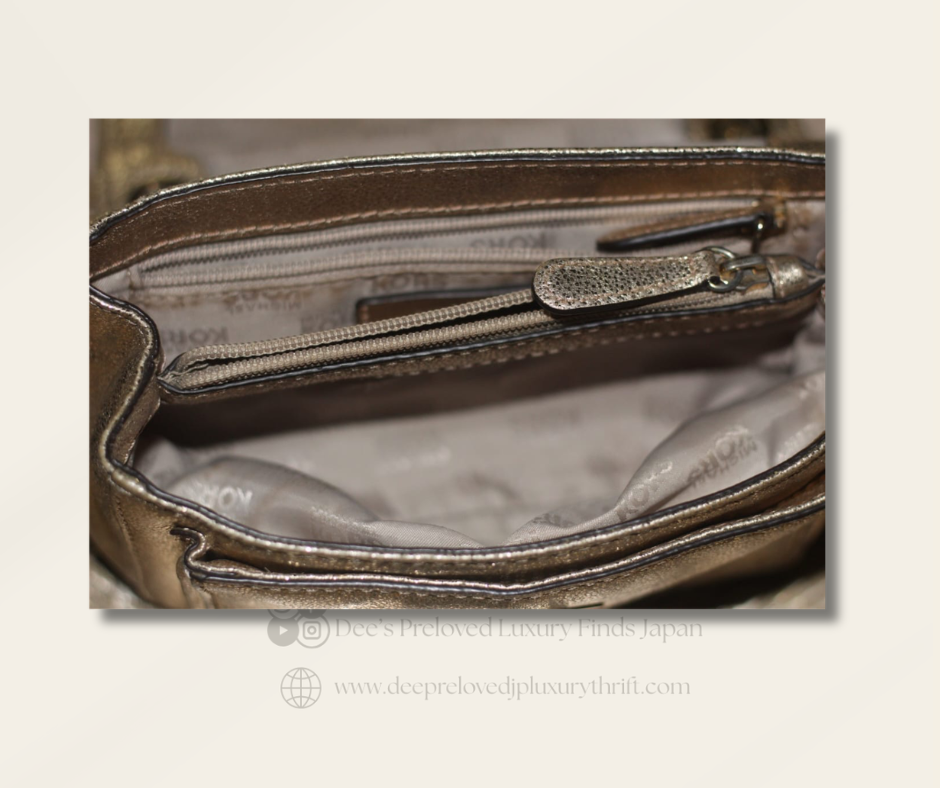 Michael Kors Sloan Shoulder Flap Bag — Pale Gold Metallic Leather