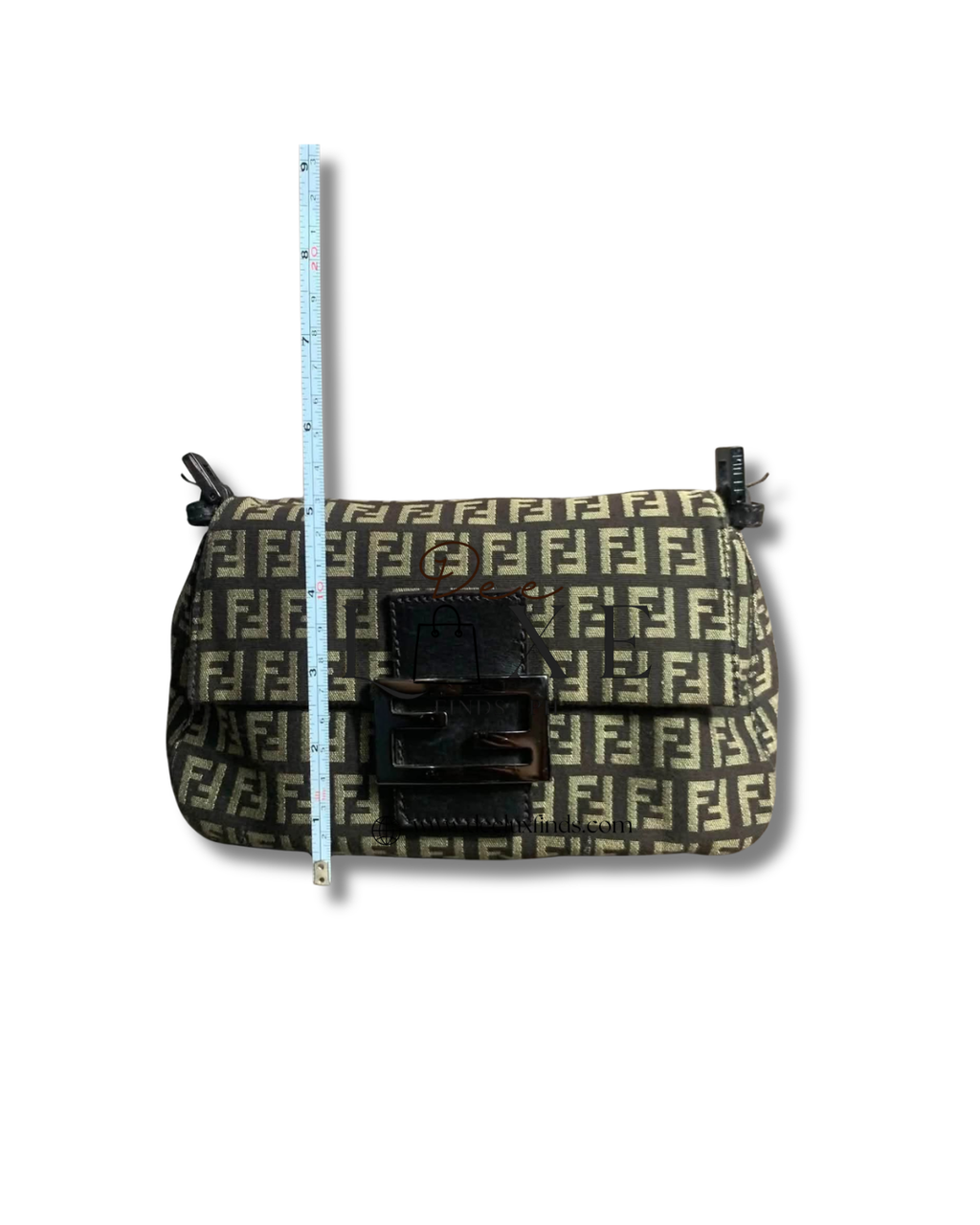 Fendi Vintage Zucchino Baguette Bag Dark Brown