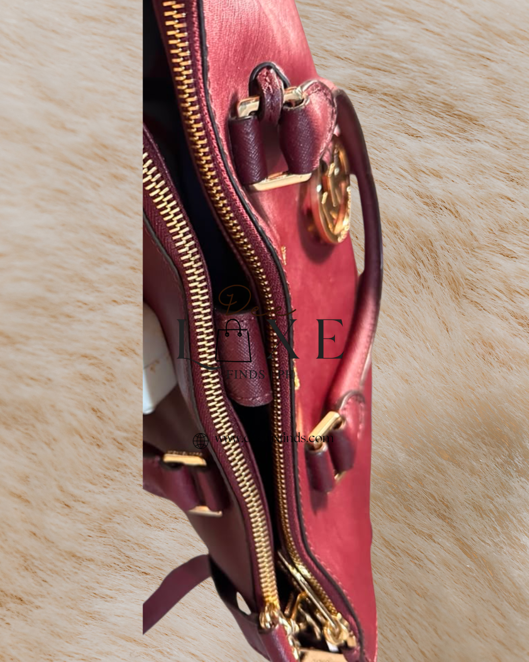 MK Savannah Mulberry - top handles and strap