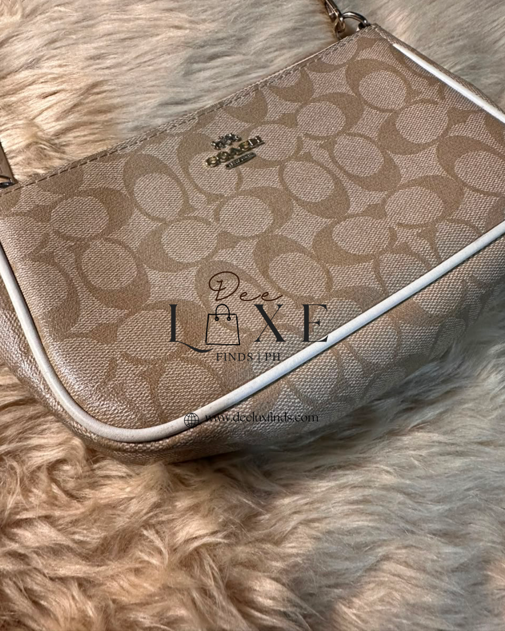 Coach Signature Canvas Crossbody Khaki White LGH