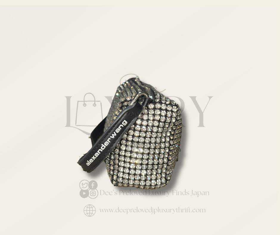 Alexander Wang Medium Wangloc Clutch Bag — Black Crystal | Vintage Pre-Loved