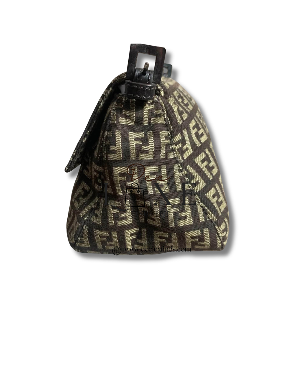 Fendi Vintage Zucchino Baguette Bag Dark Brown
