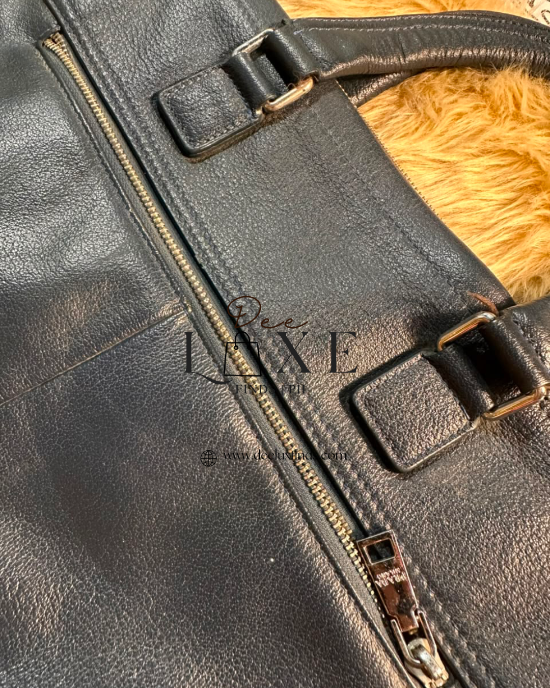 Prada Navy Briefcase - zipper closure issue detail