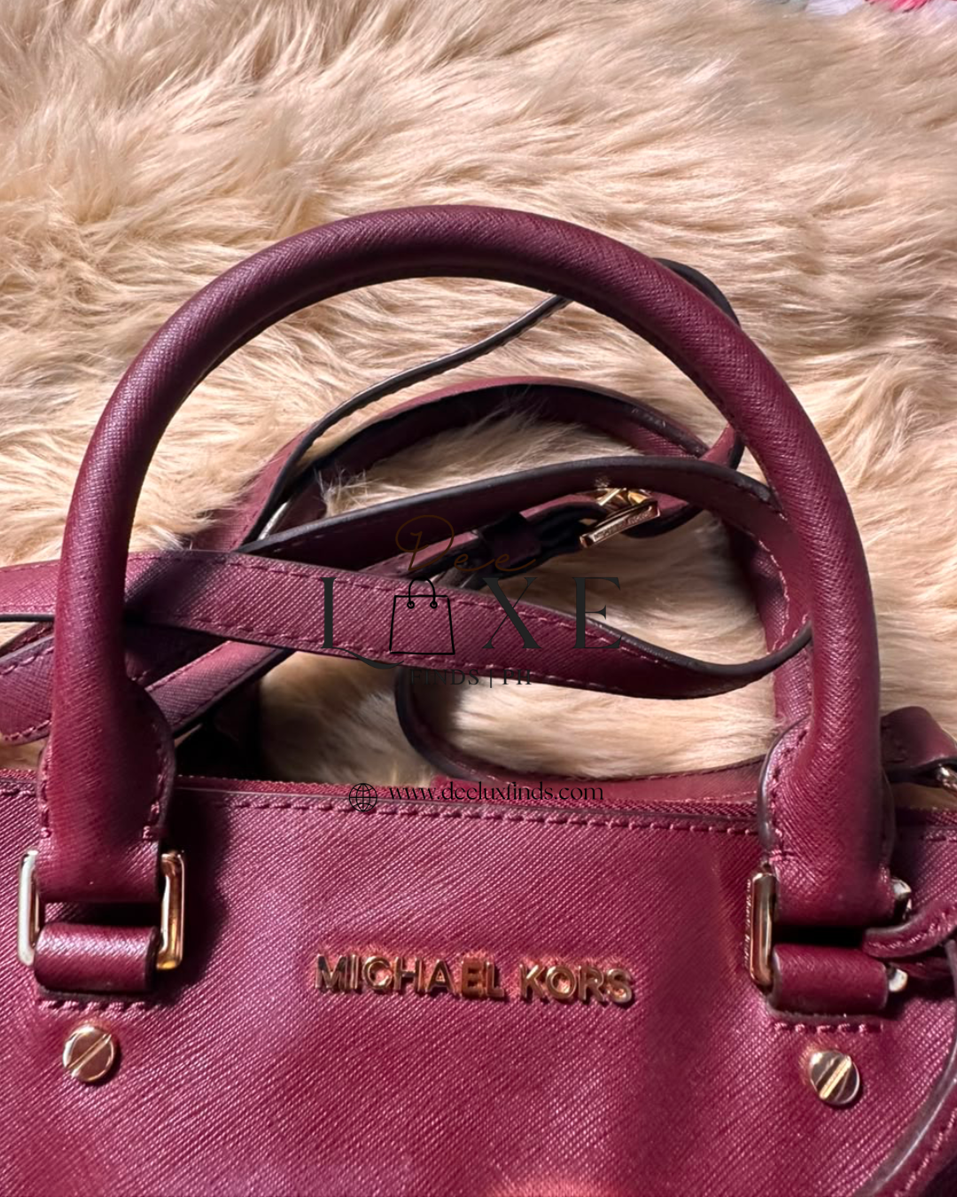 MK Savannah Mulberry - front full view with charm
