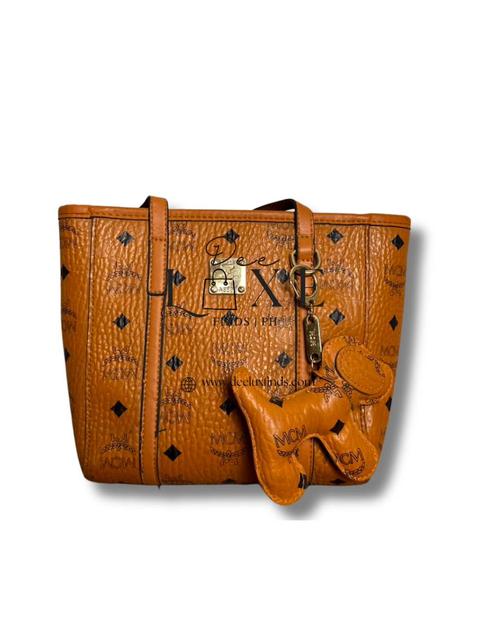 MCM Toni Top-Zip Shopper in Visetos — Cognac