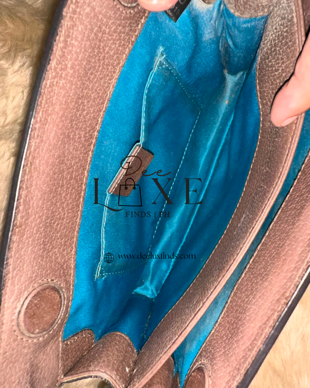 Gucci Ophidia - interior teal lining