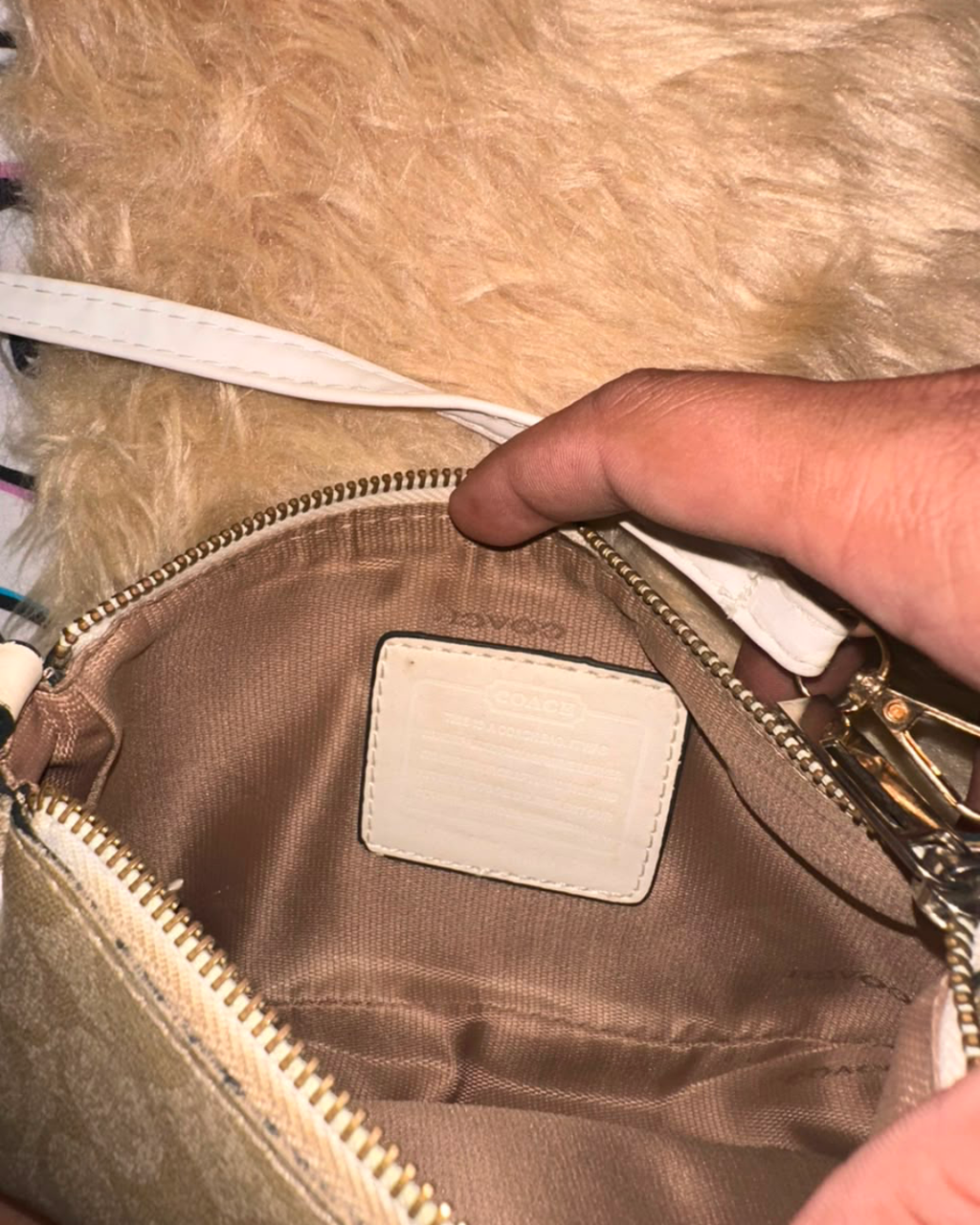 Coach Signature Canvas Crossbody Khaki White LGH